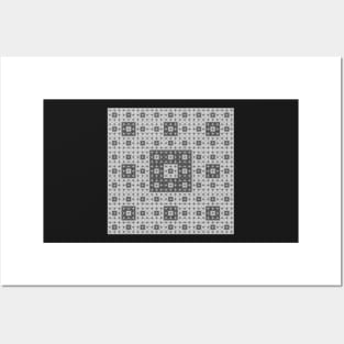 sierpinski squares in squares - white Posters and Art